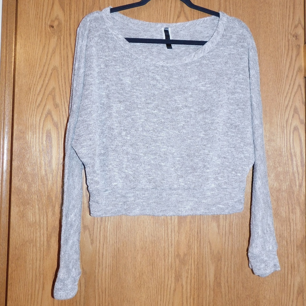 Brown Sweater Crop Top